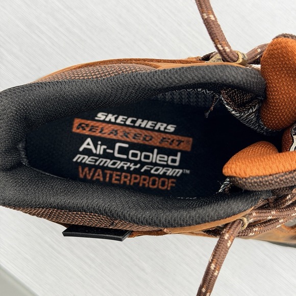 Skechers Waterproof Hiking Boots Men's 9.5 Brown Leather Outdoor Trail 204910 - Picture 14 of 14